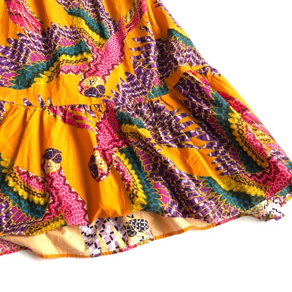 Like New Farm Rio puff sleeve beaded macaws midi dress xsmall - Picture 7 of 11